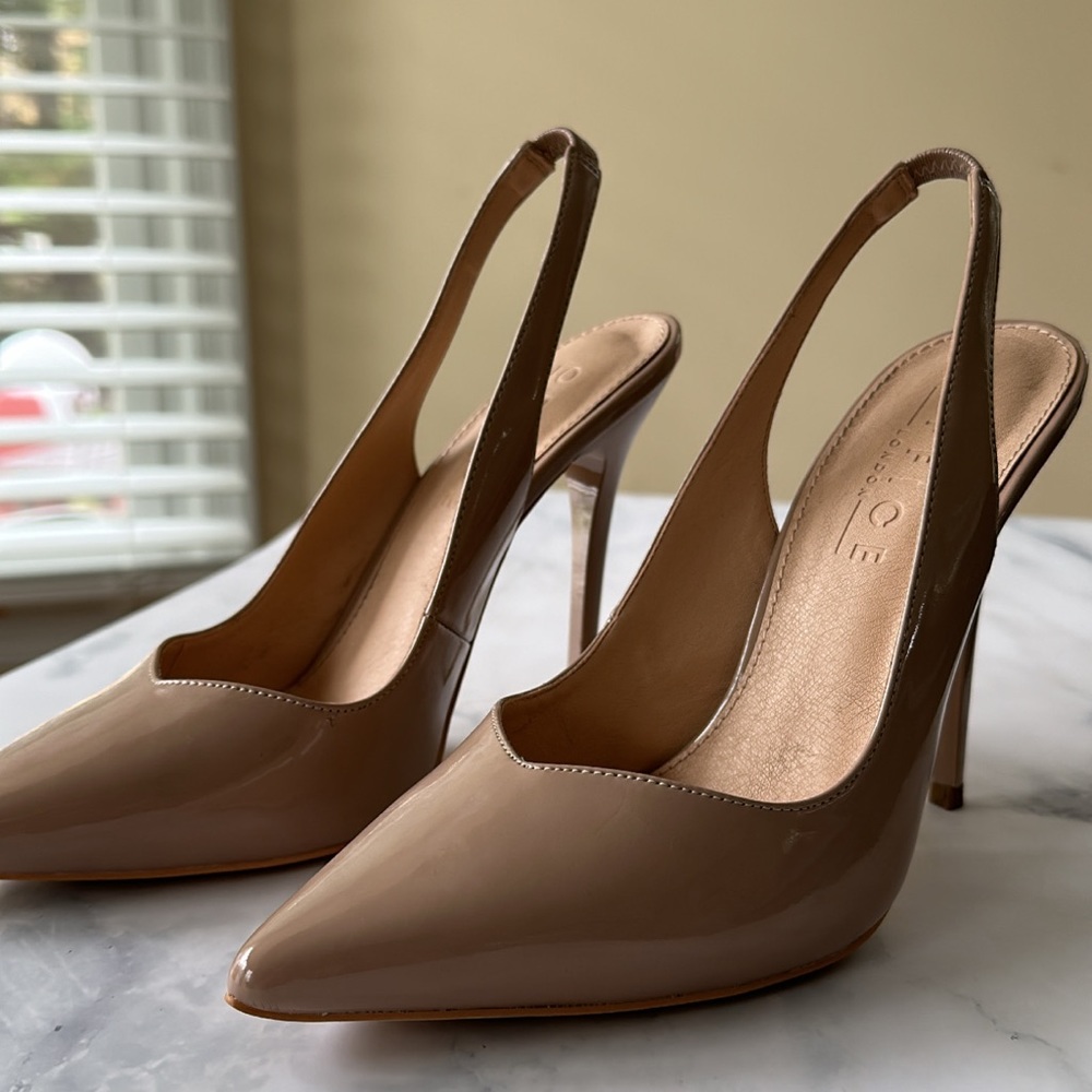 Office official stiletto high heel shoes sandals - Nude/Tan